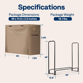 VIVOHOME outdoor firewood storage fits patios, decks, porches