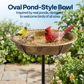 VIVOHOME oval bowl with detachable design simplifies cleaning and water changes.