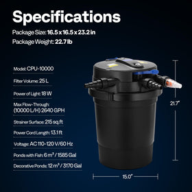 VIVOHOME bio-balls at the bottom enhancing biological filtration