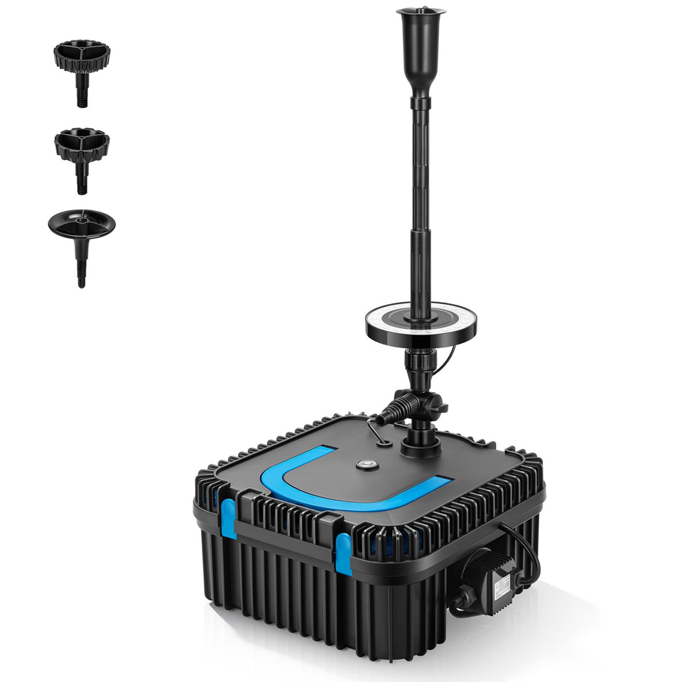 VIVOHOME pond filter fountain 690GPH clears pond water for koi ponds.