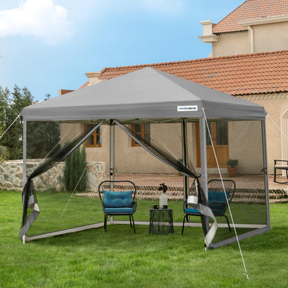 VIVOHOME pop-up canopy assembly steps simplify outdoor setup for shade.