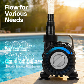 VIVOHOME pump with 180-degree rotatable nozzle for versatile water direction.