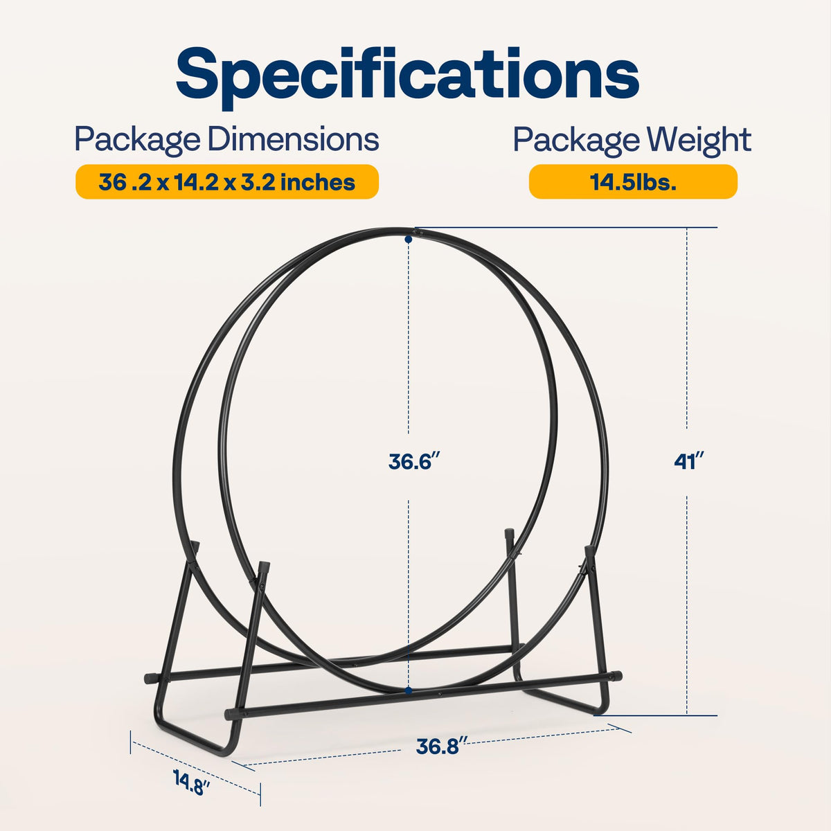 VIVOHOME round log holder ring showing stable structure