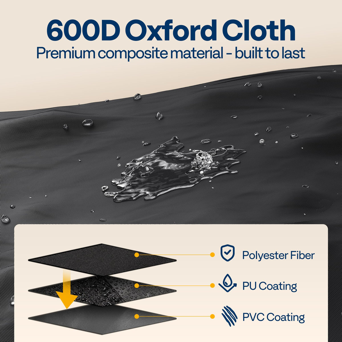 VIVOHOME weatherproof cover in 600D Oxford fabric protecting dry firewood