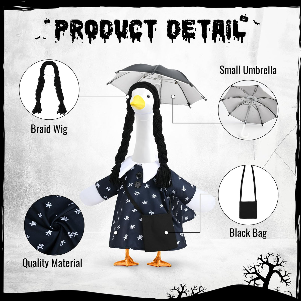 VIVOLOOM goose umbrella accessory secures the outfit on the neck