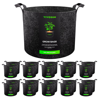 VIVOSUN 20-pack 2-gallon grow bags for portable container gardening