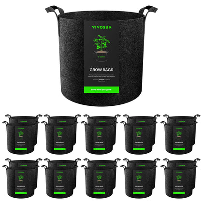 VIVOSUN 3 gallon grow bag side view shows sturdy fabric for healthy root growth