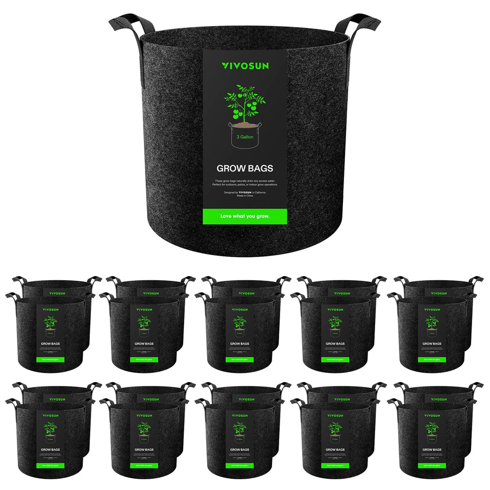 VIVOSUN 3 gallon grow bag side view shows sturdy fabric for healthy root growth