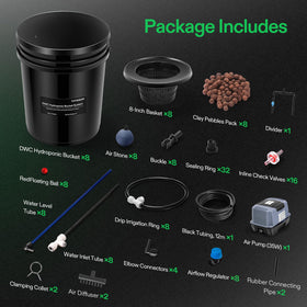 VIVOSUN 24 m air tubing distributes air to all buckets evenly.