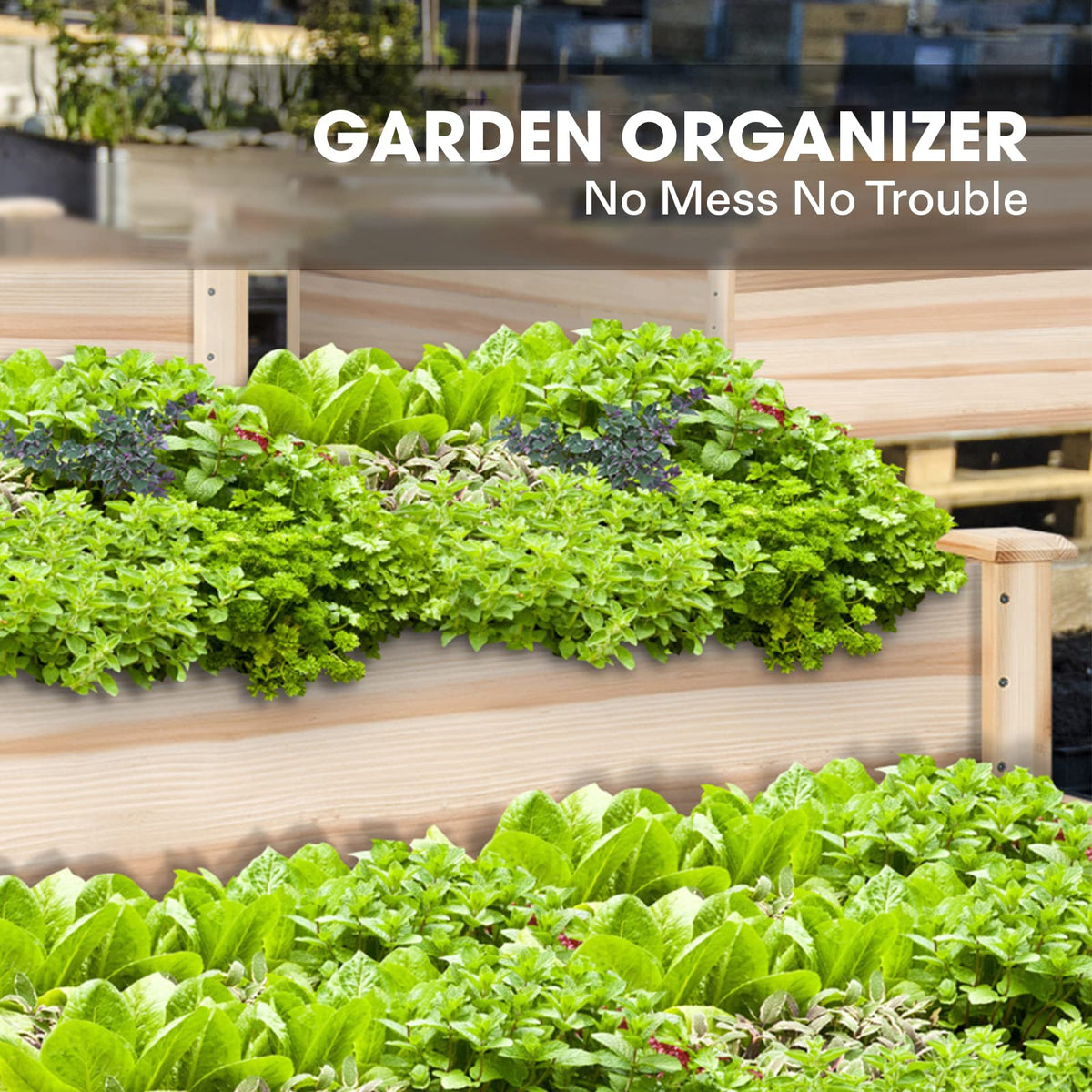 VIVOSUN wooden planter with three depths supporting diverse root lengths and crops