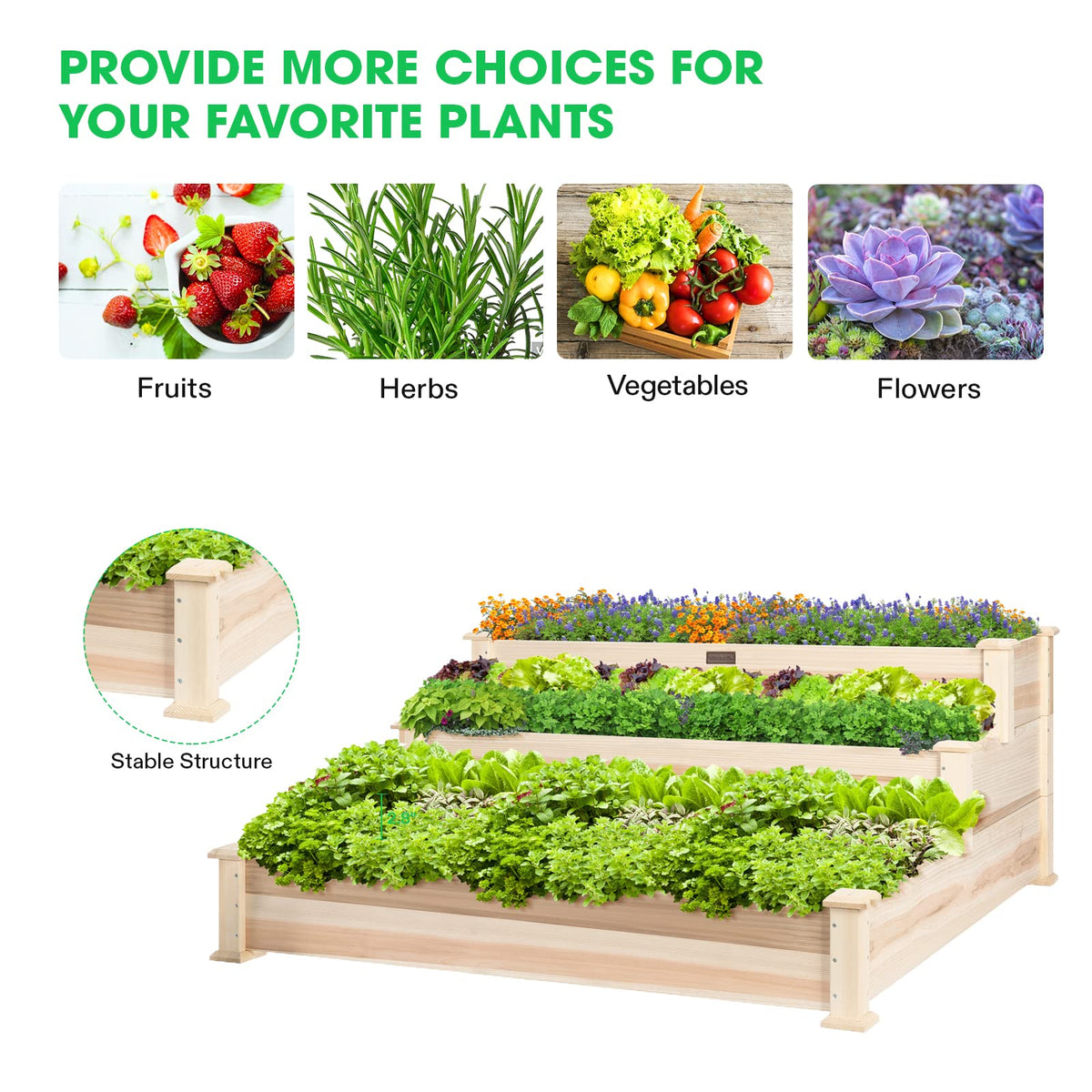 VIVOSUN easy-assembly design for quick setup of a raised garden bed