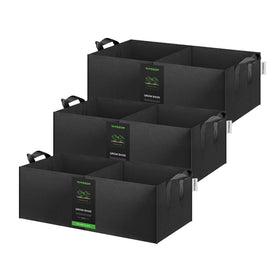 VIVOSUN 3-pack 2-grid 10-gallon grow bags with reinforced handles for easy transport.
