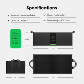 Patio-ready VIVOSUN 10-gallon grow bags for balcony gardening.