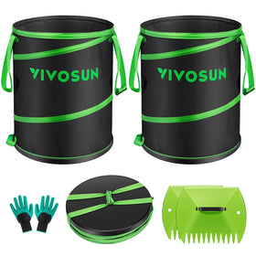 VIVOSUN 47-gallon collapsible yard bag open for quick cleanup and hauling