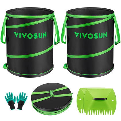 VIVOSUN 47-gallon collapsible yard bag open for quick cleanup and hauling