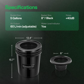 VIVOSUN 5-gallon DWC bucket ready for scalable hydroponics.