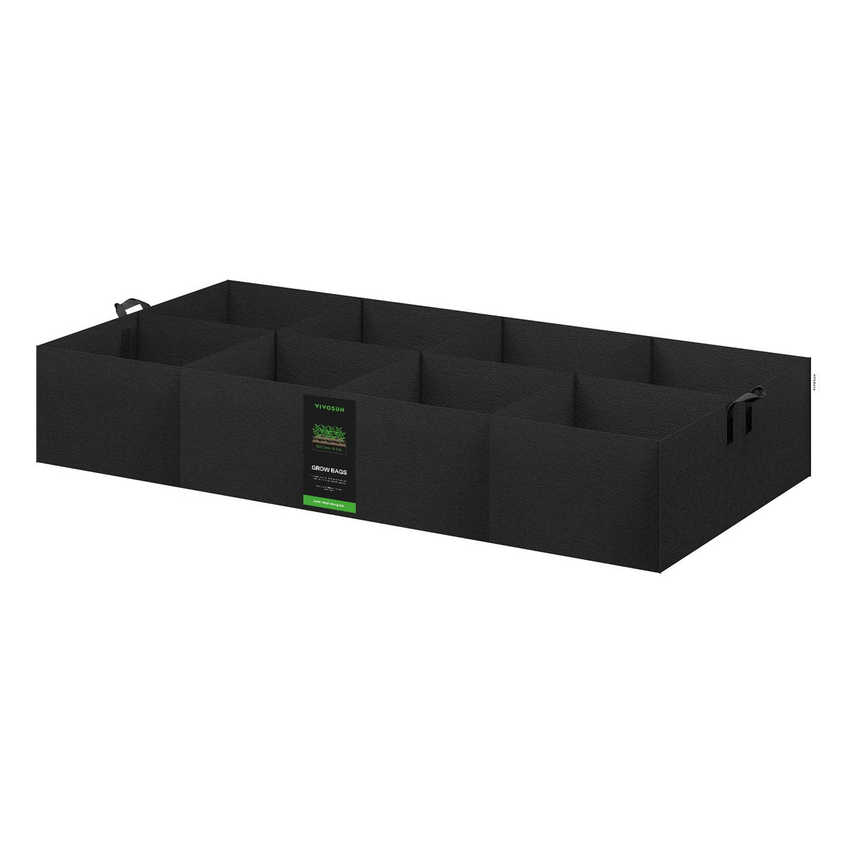 VIVOSUN 8-grid 129 gallon grow bag side view for spacious planting