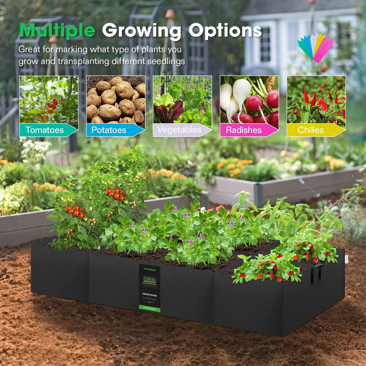 VIVOSUN 8-grid design separates crops for organized growing