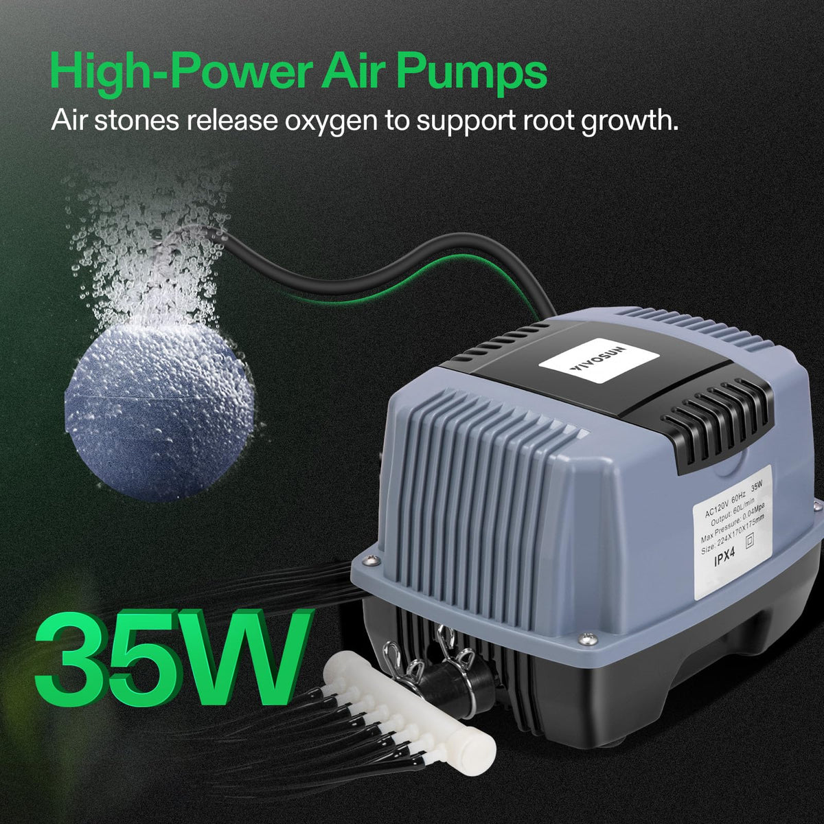 VIVOSUN 8-inch plant basket fits securely in each bucket.