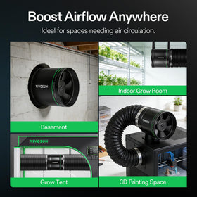 VIVOSUN basement ventilation setup demonstrates practical use for improved air exchange.