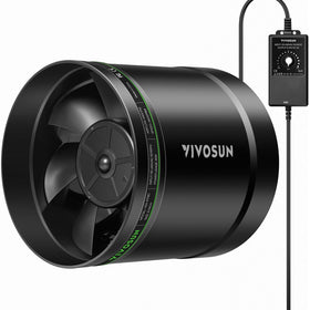 VIVOSUN 8-inch inline booster fan front view, compact design for efficient air circulation.