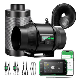 VIVOSUN AeroZesh T6 inline fan provides quiet, efficient airflow in a grow tent.