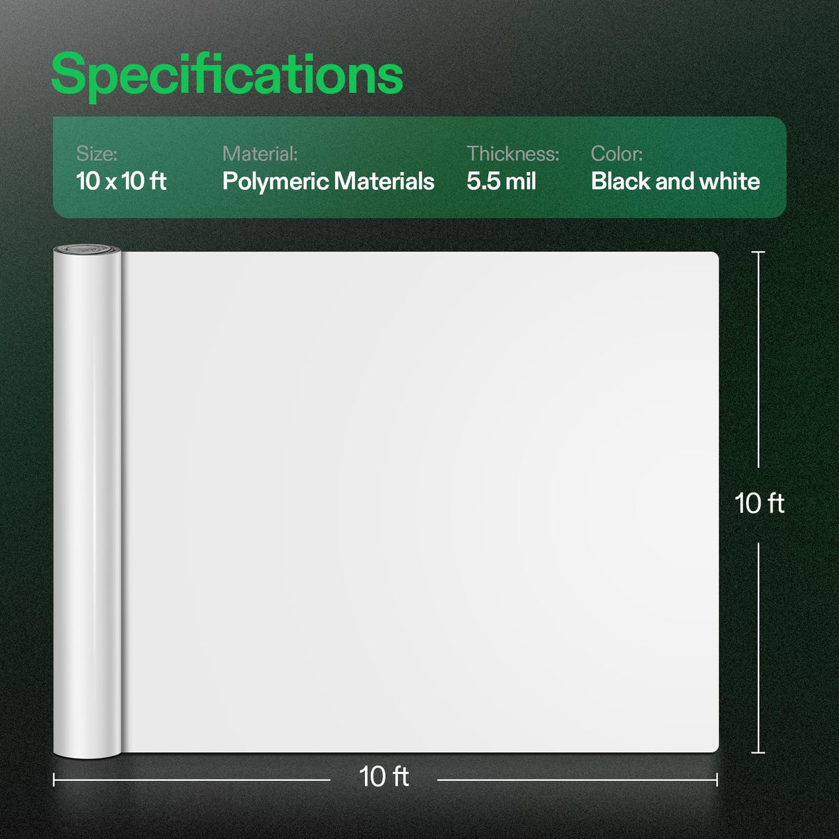 VIVOSUN Panda film dual-sided design blocks light and reflects for coverage.