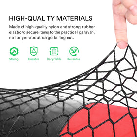 VIVOSUN cargo net four corner hooks securely hold cargo in place.