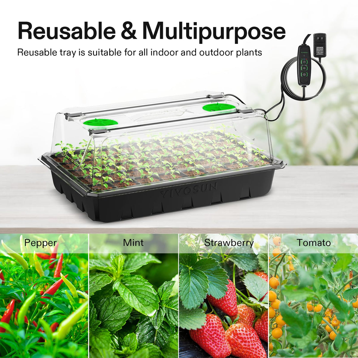 VIVOSUN clear dome allows monitoring without disturbing humidity