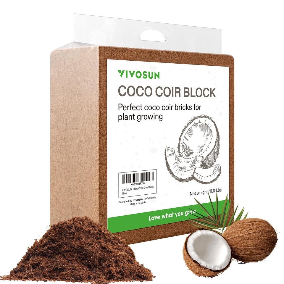VIVOSUN coco coir brick packaging, compact and easy to store.