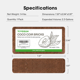 VIVOSUN Coco Coir Brick for indoor and outdoor gardening.