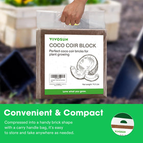VIVOSUN Coco Coir Brick shows airy texture that promotes root aeration.