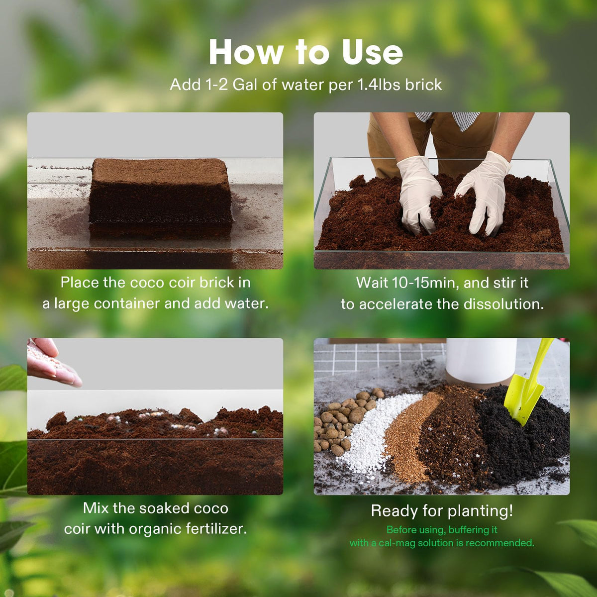 VIVOSUN Coco Coir fiber texture shows natural fibers.