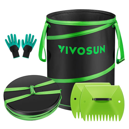 VIVOSUN collapsible garden bag expanded for rapid yard cleanup.