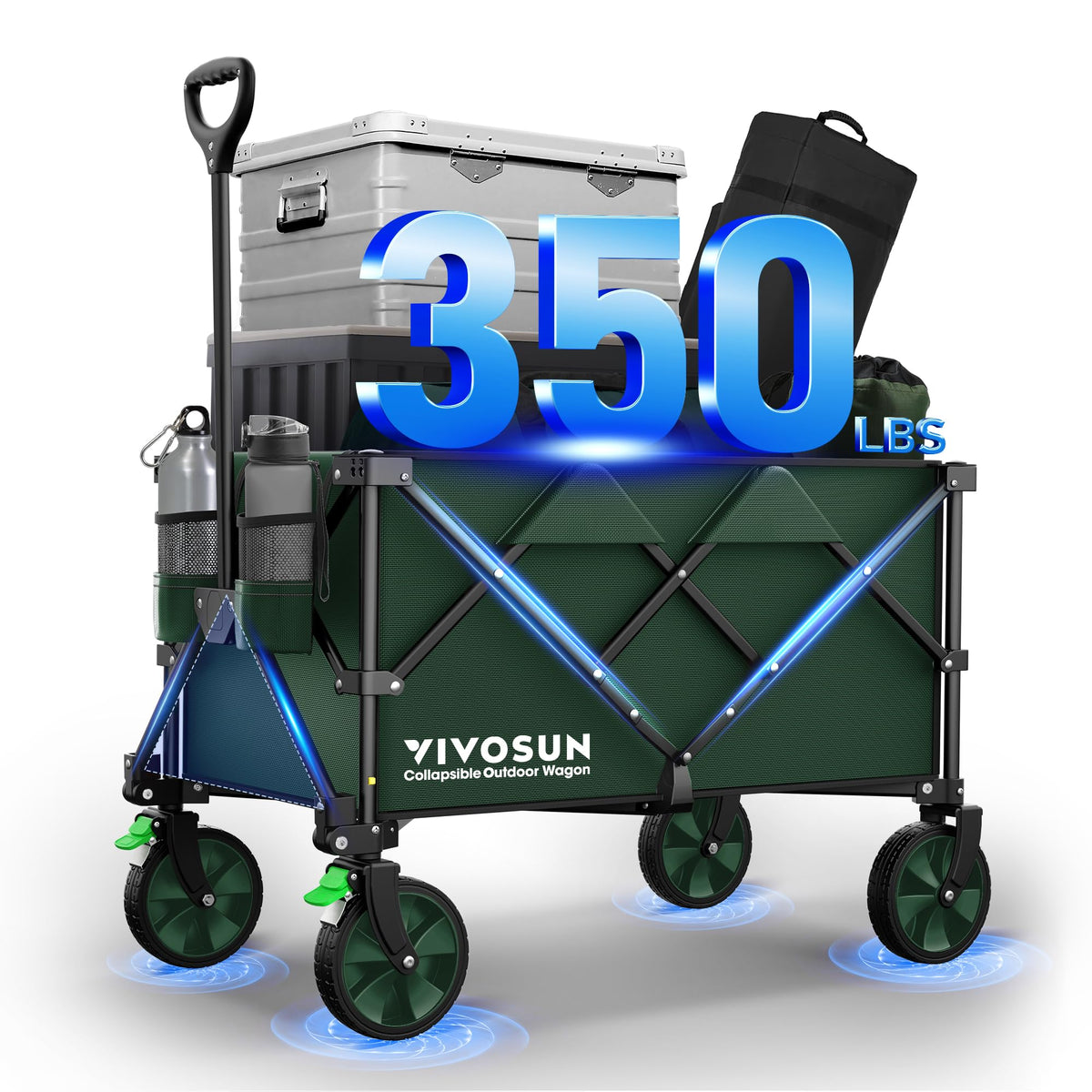 VIVOSUN collapsible wagon in compact fold for easy transport.