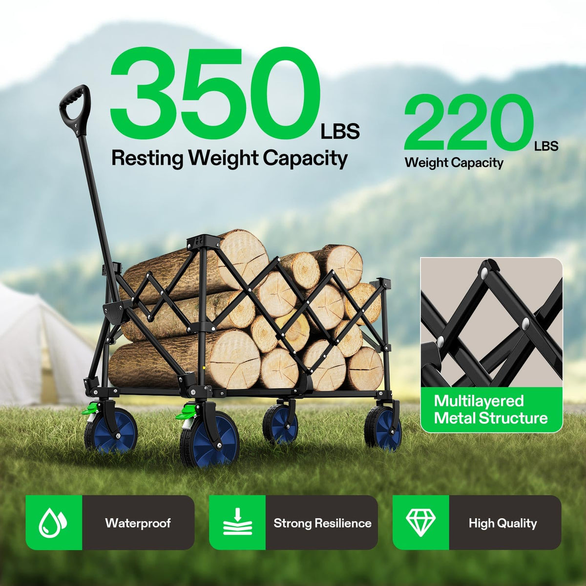 VIVOSUN wagon side pockets for secure small-item storage