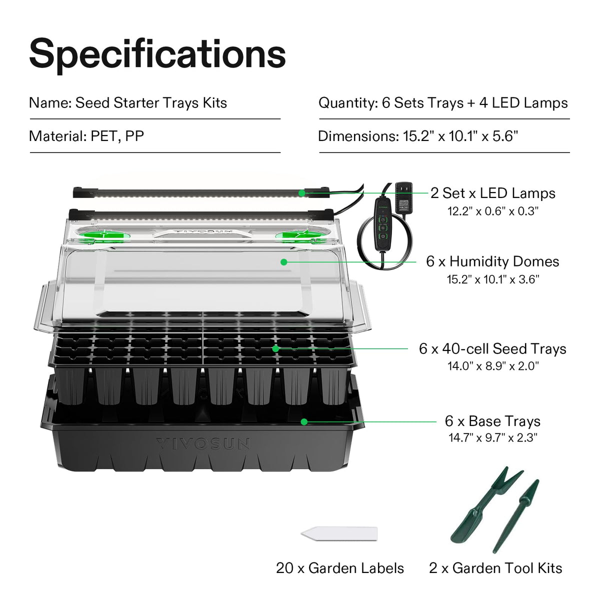 VIVOSUN drainage holes prevent overwatering and protect roots