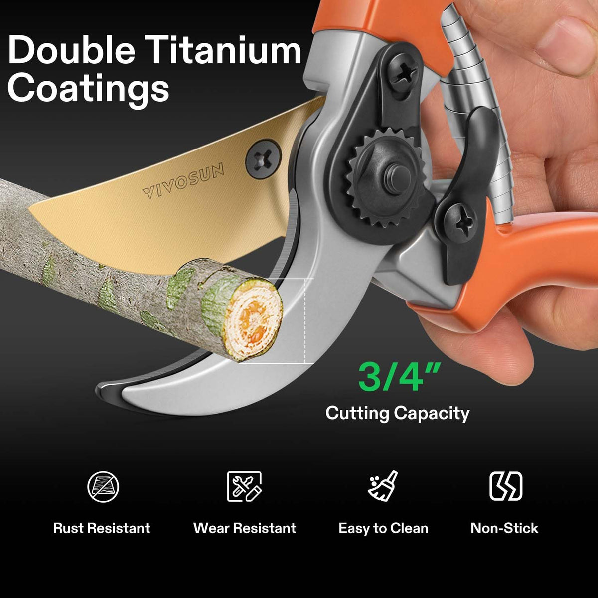 VIVOSUN durable aluminum handles support tough pruning tasks