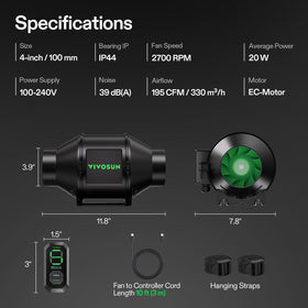 Durable housing and metal base support long-lasting VIVOSUN G4 performance