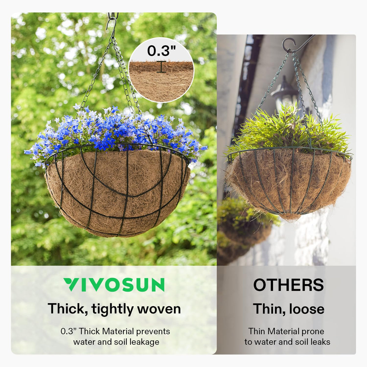 VIVOSUN durable liner resists wear in garden decor and crafts.