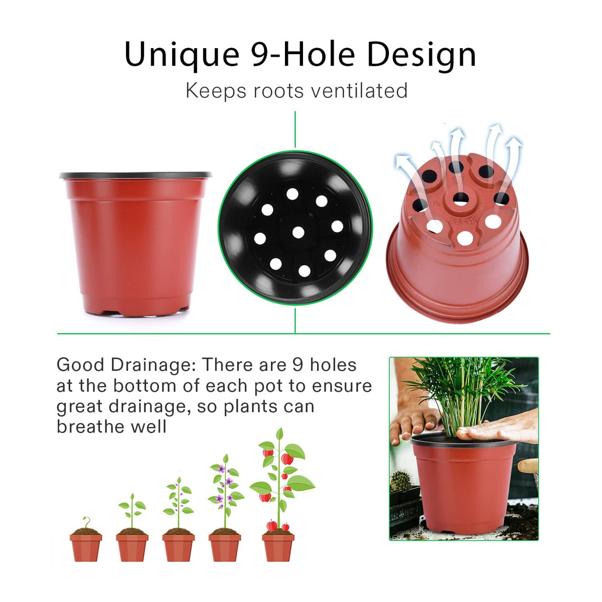 VIVOSUN durable PP+PE material pot resists warping.