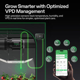 VIVOSUN E42A+ controller with WiFi app enables remote control of grow equipment.