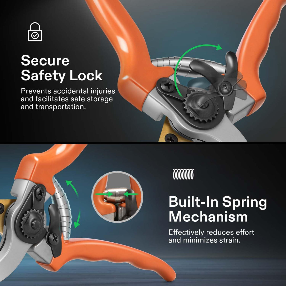 VIVOSUN ergonomic non-slip handle for comfortable extended pruning sessions