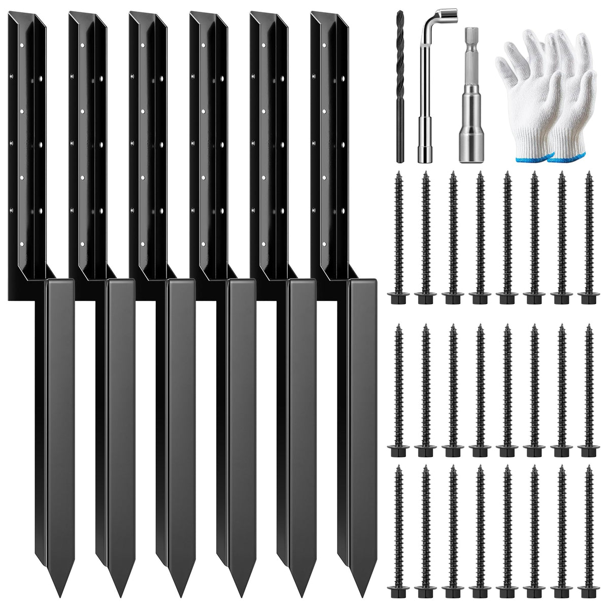 VIVOSUN fence post repair kit ground spike stabilizes posts for a straight, secure fence.