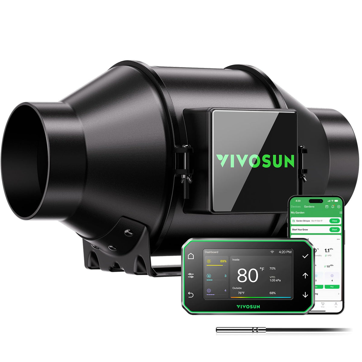 VIVOSUN G4 inline duct fan delivering efficient tent ventilation