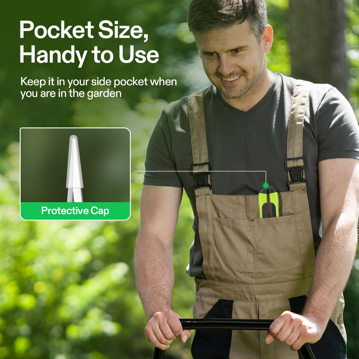 VIVOSUN hand pruner handle detail highlighting grip comfort.