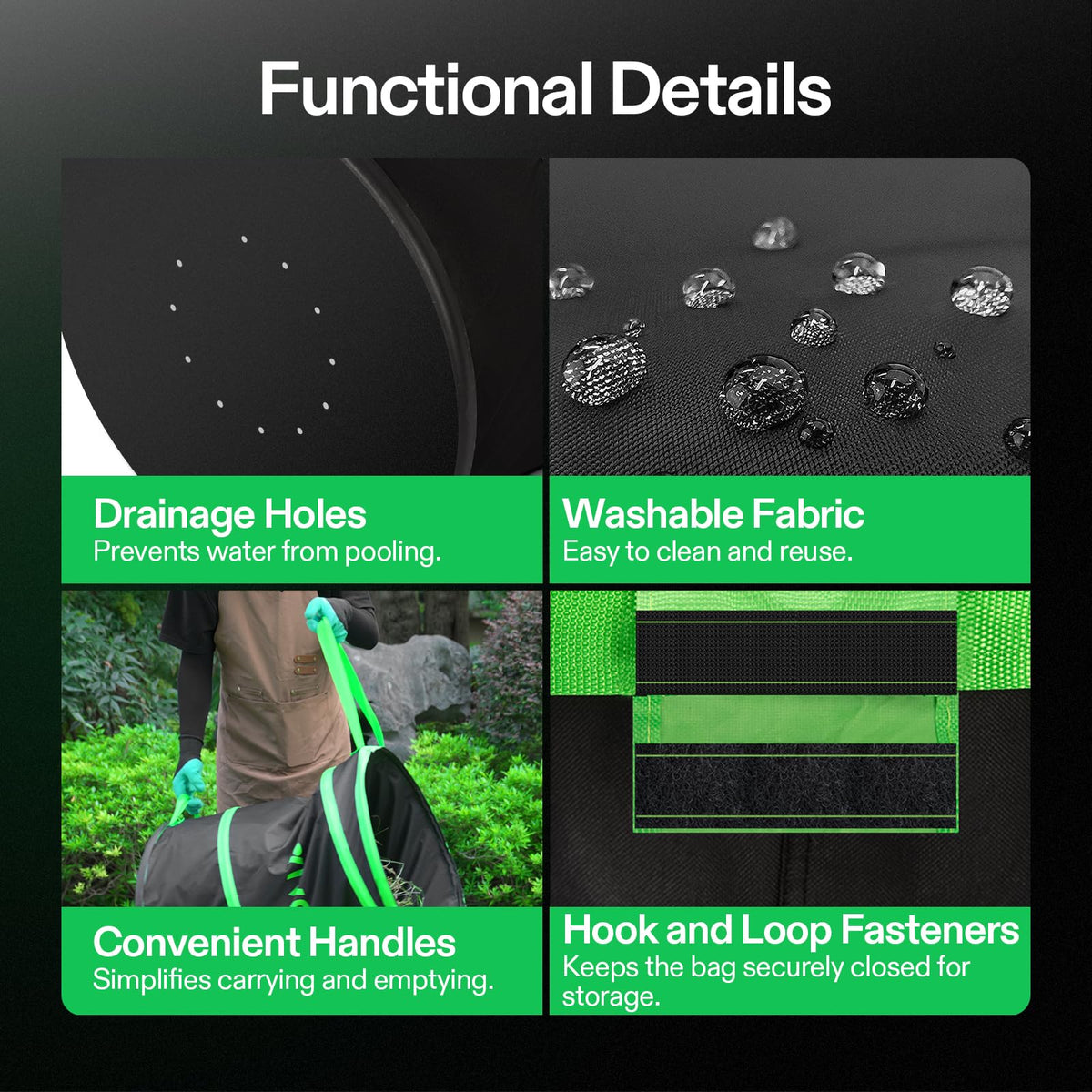 VIVOSUN gloves and leaf scoops included for protected, efficient debris gathering.