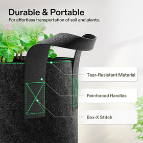 VIVOSUN grow bags easy-move emphasize simple repositioning of soil bags