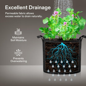 VIVOSUN grow bags root-pruning-ready closeup suggests long-term root health benefits