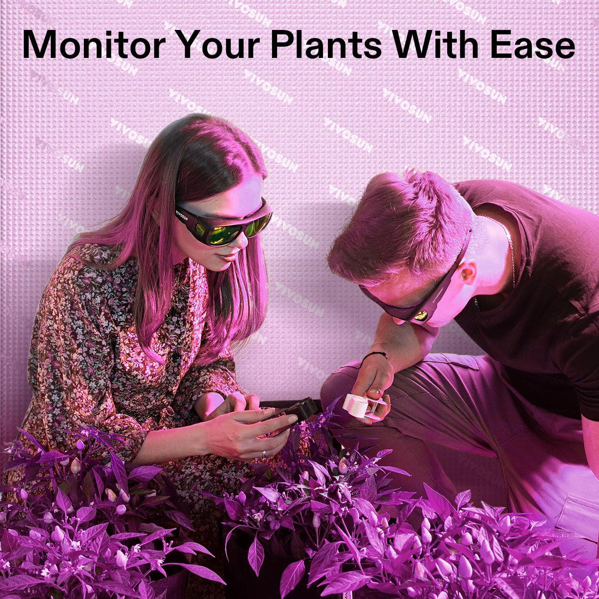VIVOSUN grow-room eye protection supports comfortable monitoring under LED lighting.